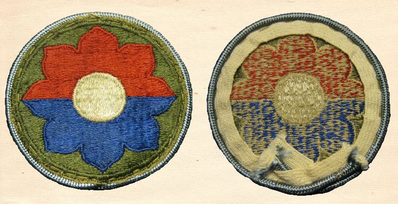 Rare Cut Edge Patch with added blue (Infantry) Piping.