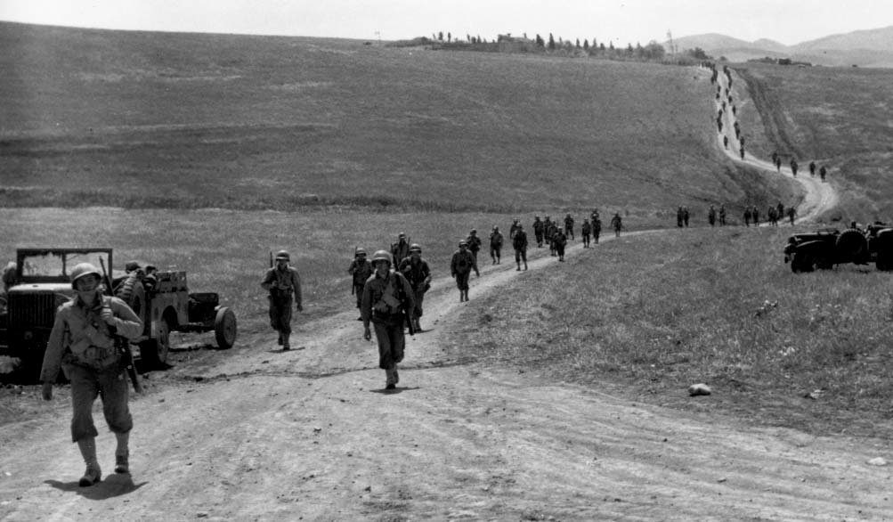 American Infantry men on the move