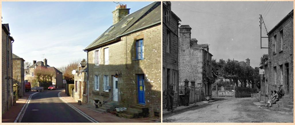 Le Bourg street in Beauvain - Then and Now.