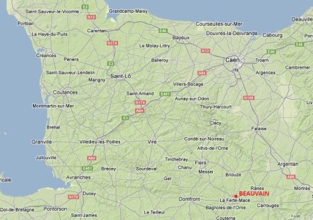 Location of Beauvain in France.