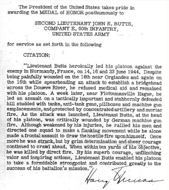 Citation John E Butts