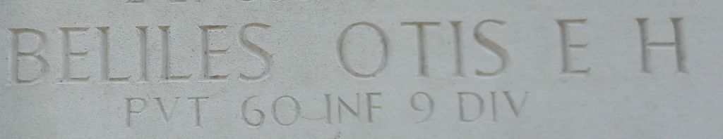 Otis Beliles's name on the Wall of Missing Margraten