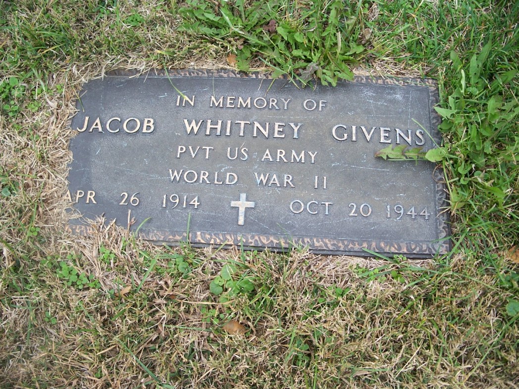 Jacob W. Givens USA memorial grave Kendel Culbertson