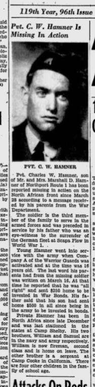 Tuscaloosa News April 22nd, 1943