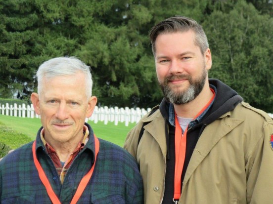 On the left: Harry Stumpf, one of the sons of Lt. Col.  Robery Stumpf, who commanded 3rd Battalion, 39th Infantry Regiment of the 9th Infantry Division. An honor to now call Harry a friend!