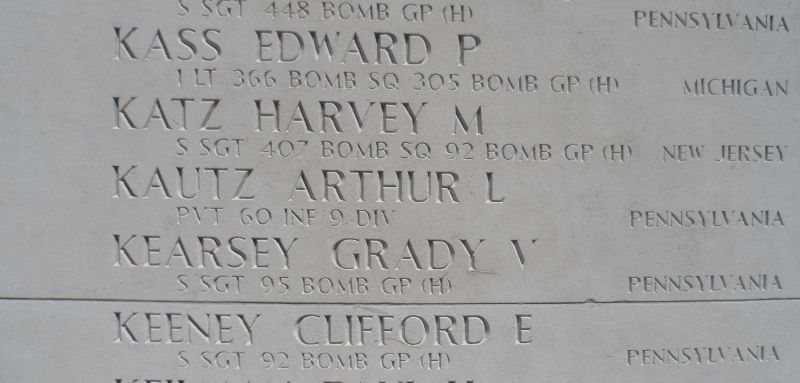 Arthur L Kautz on Wall of Missing