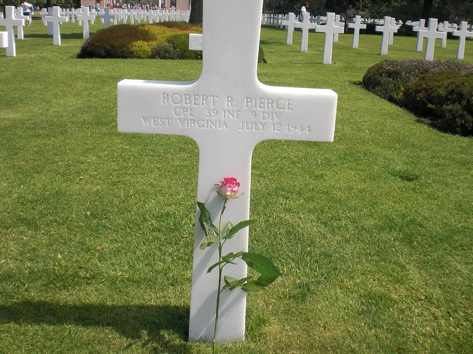 Bobby's grave at the Normandy Cemetery