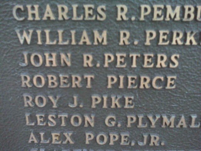 Name on the monument