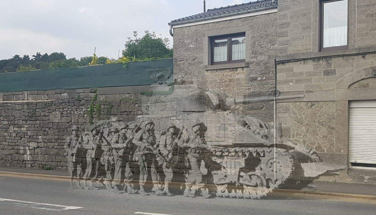39th Infantry Regiment in Sprimont, Belgium - Then and Now.