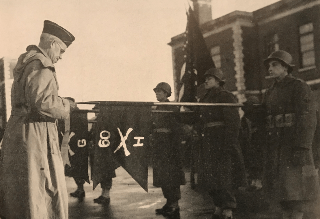General Bradley visiting 60th Infantry Regiment in England.