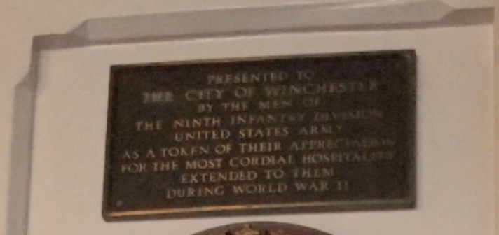 9th Infantry Division Memorial Plaque Winchester
