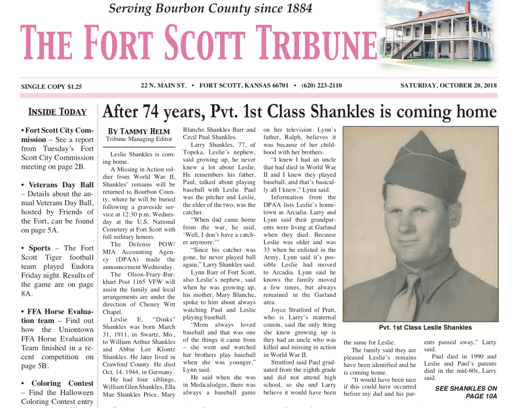 Leslie Shankles News