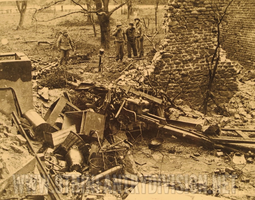 German Gun and mortar at the edge of the village.