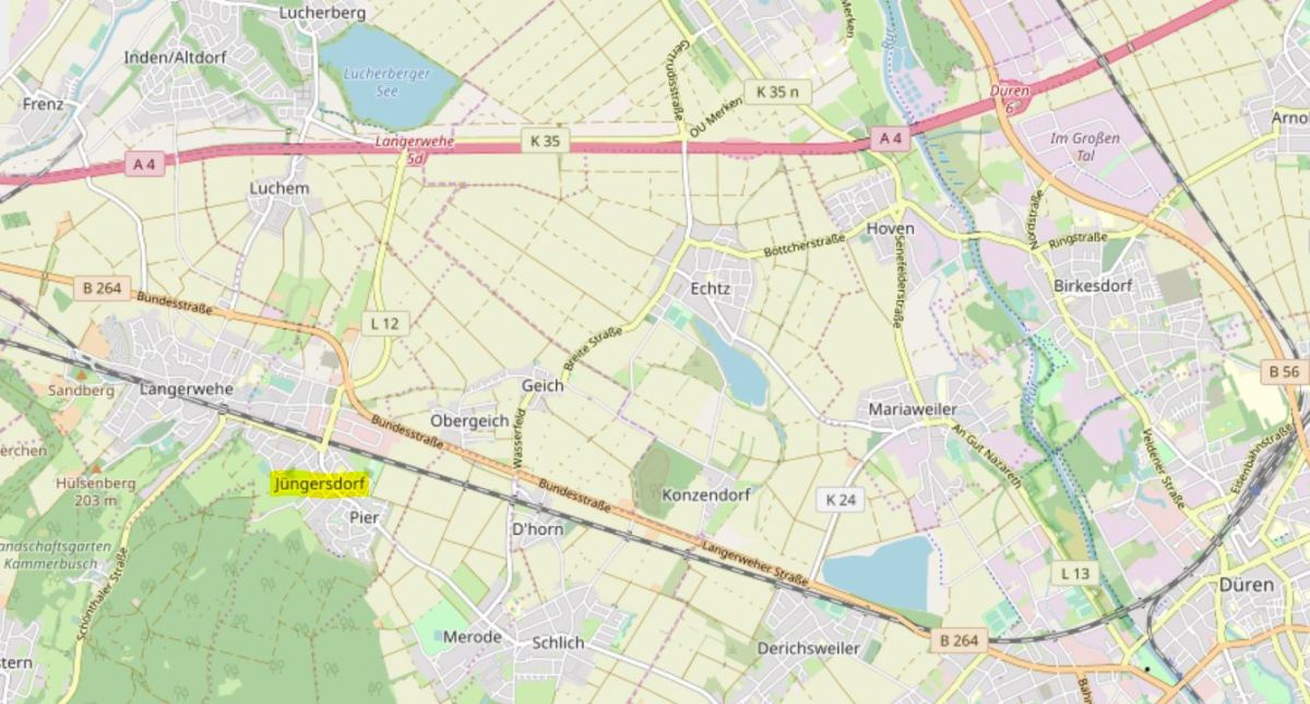 Jungersdorf Map detail