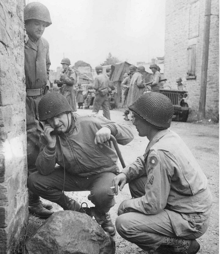 3. General Manton S. Eddy on the radio in Beauvain.