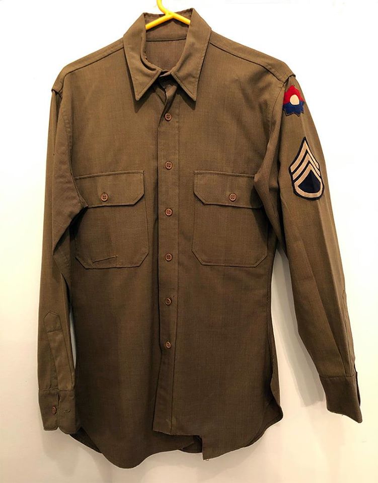 Sgt. Bill Hilton Sr. Wool Shirt 9th Infantry Division In WWII