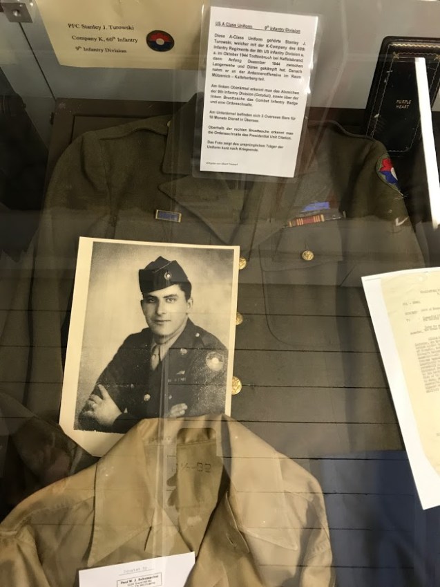 Stanley Turowksi's dress uniform display Vossenack Museum, Germany.