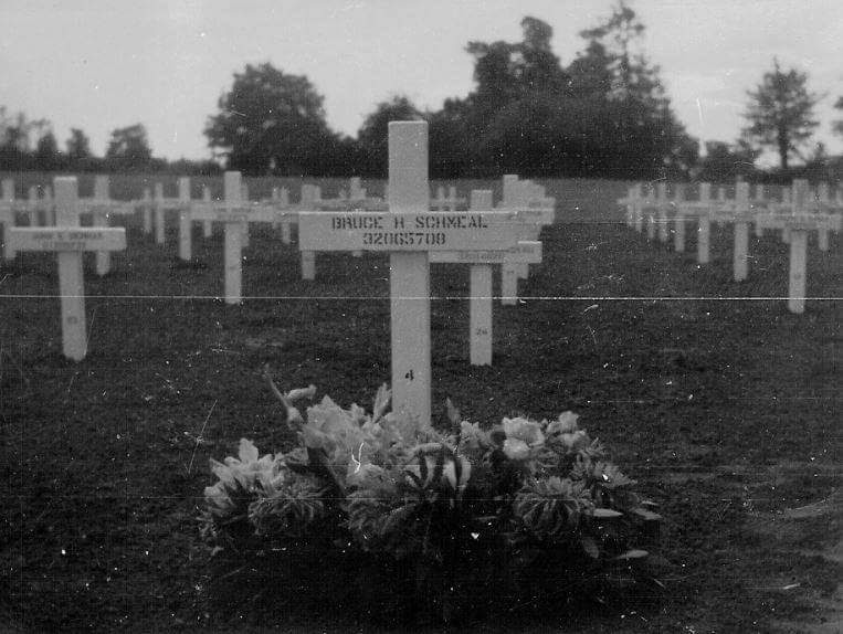 First burial site of Bruce at St. Mere Eglise
