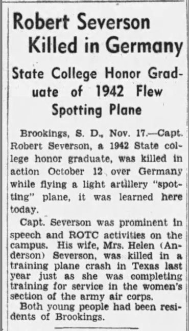 Newspaper article Robert Severson