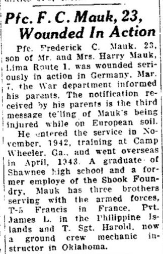 Frederik C. Mauk wounded article