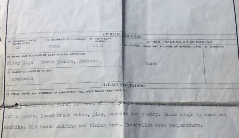 Details of Bernard's baking skills