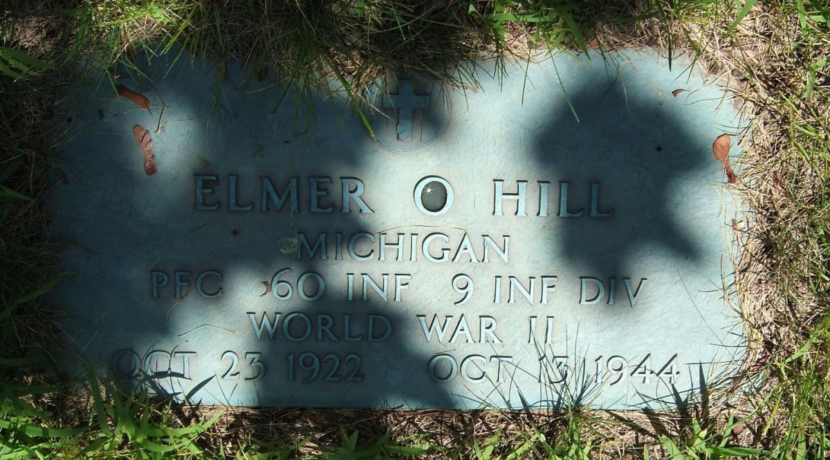 Elmer Hill burial plaque