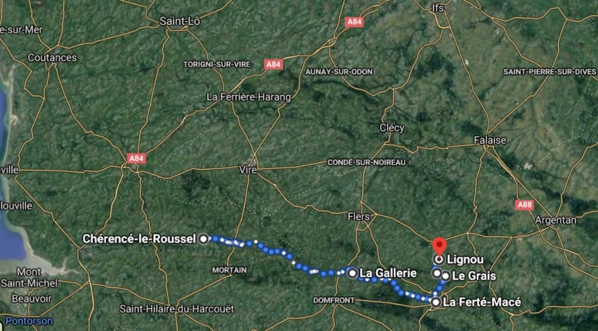 Route of 39th IR August 1944