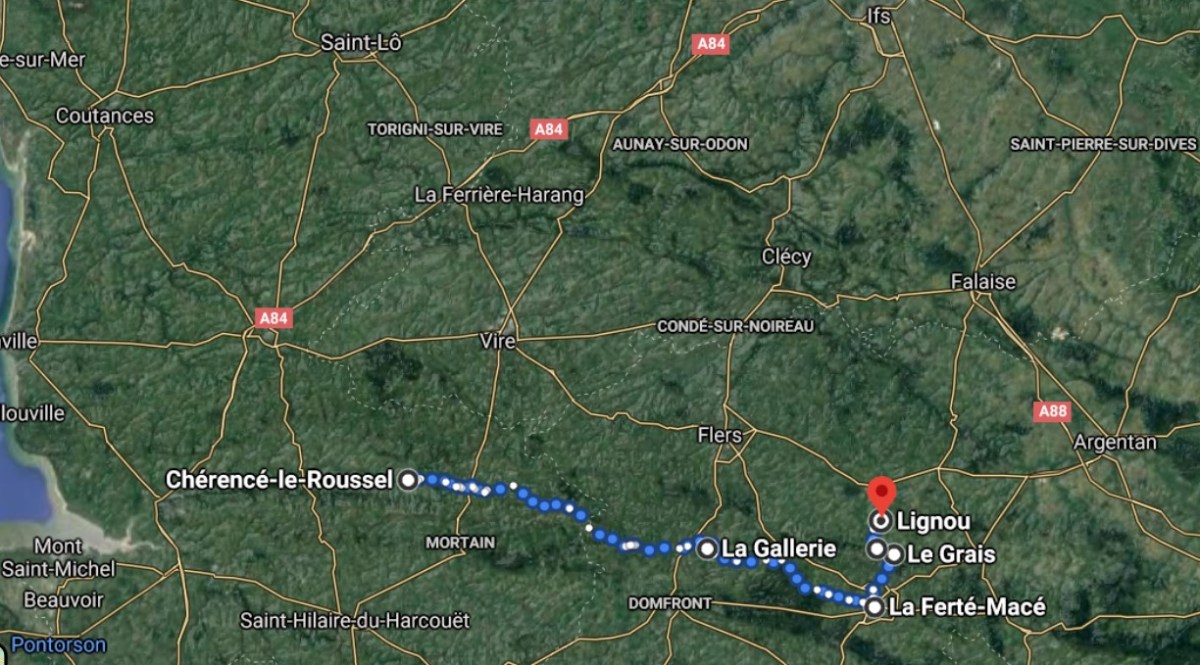 Route of 39th IR August 1944