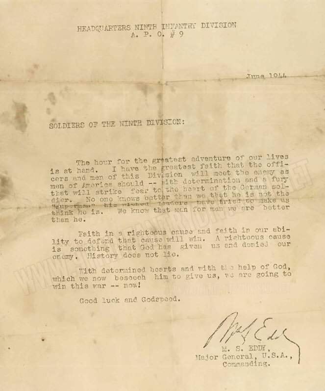 D-Day Letter Manton S. Eddy