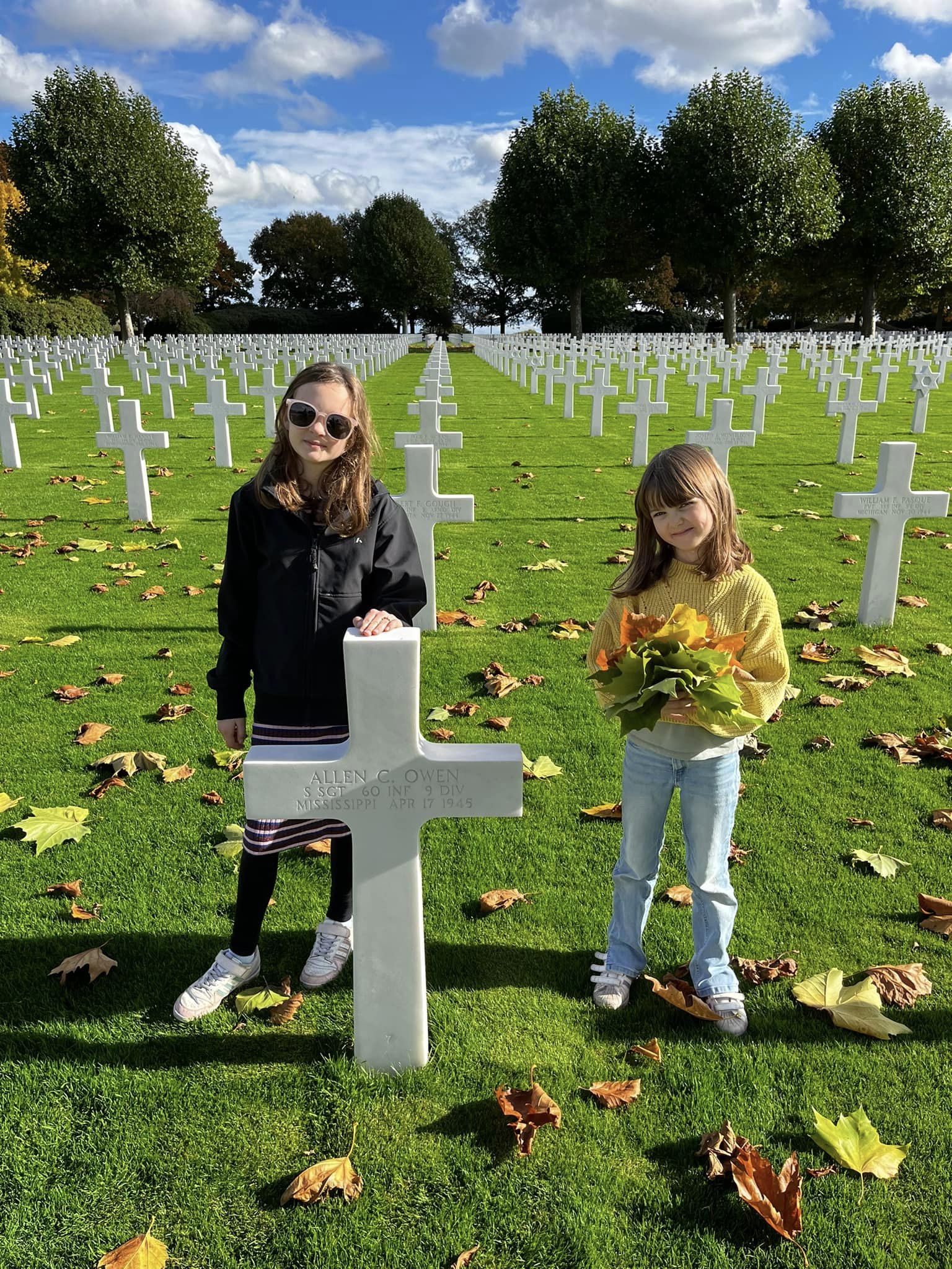 Children at cemetery